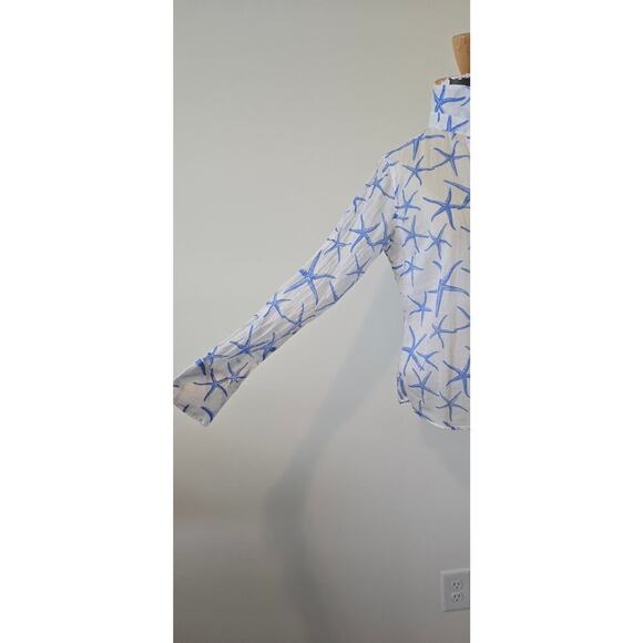 Escales Paris Women's Long Sleeve Starfish button down Shirt Sz M (0949) - Picture 2 of 10